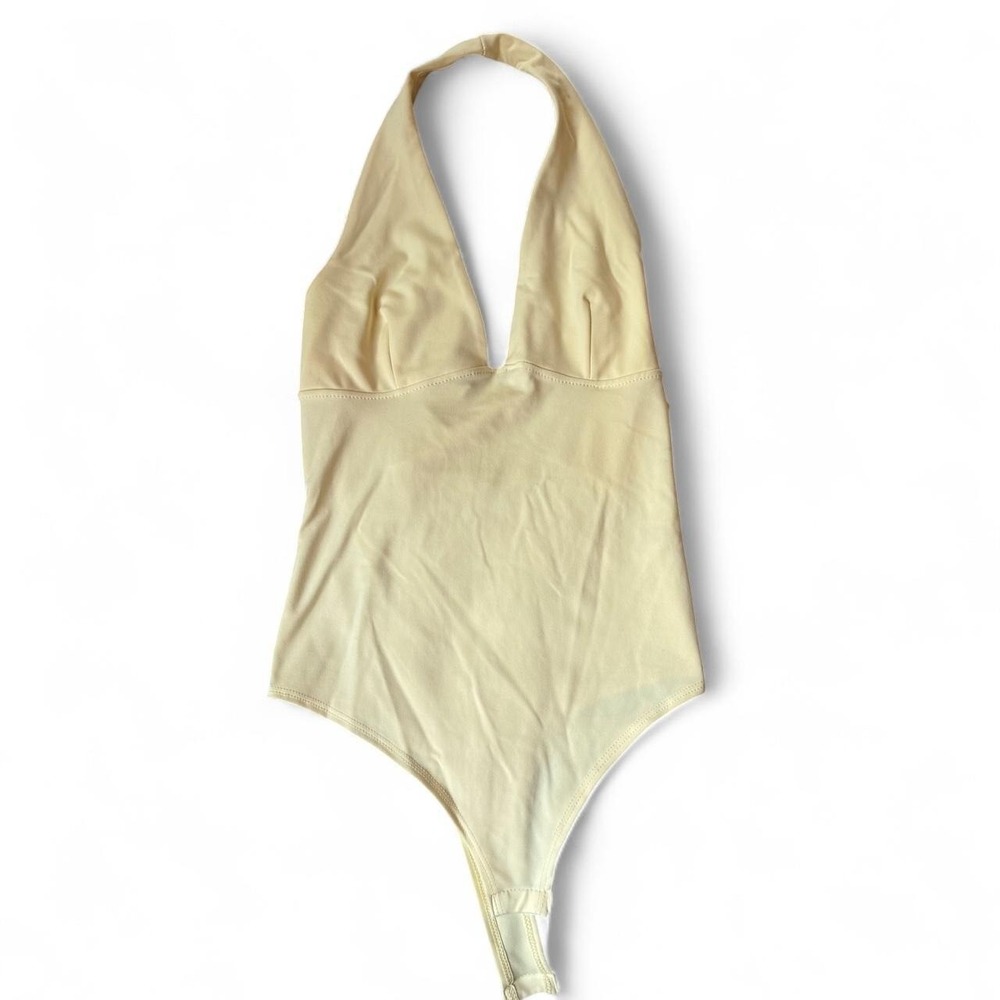 Gaze Butter yellow halter bodysuit